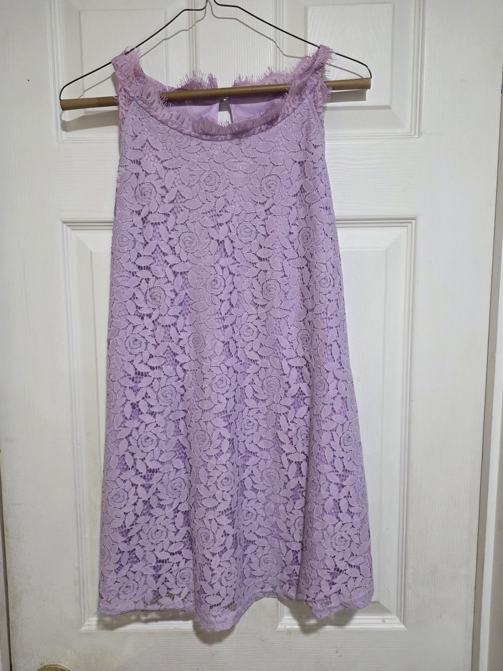 Lavender Lace A-Line Sleeveless Dress - Picture 2 of 6